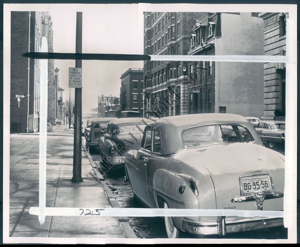 BS PHOTO bpv-467 Traffic Parking Baltimore Maryland 1955