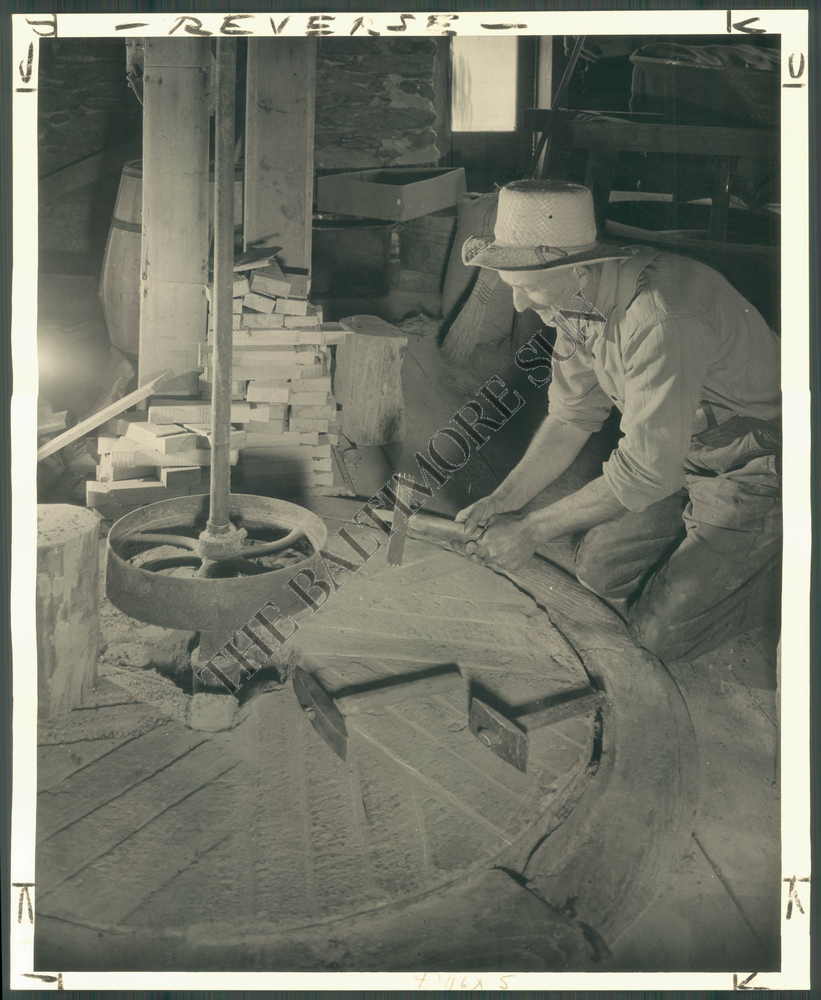BS Photo HAG-498 John W Amos & Grist Mill Harford County MD 1948 by A Bodine